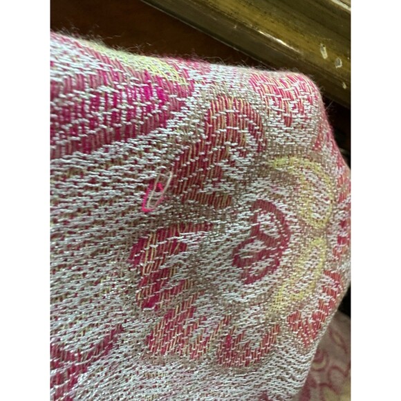 Cashmere Scarf Womens One Size Floral Scottish Fringe Wrap Shawl 27X71 - Picture 11 of 12